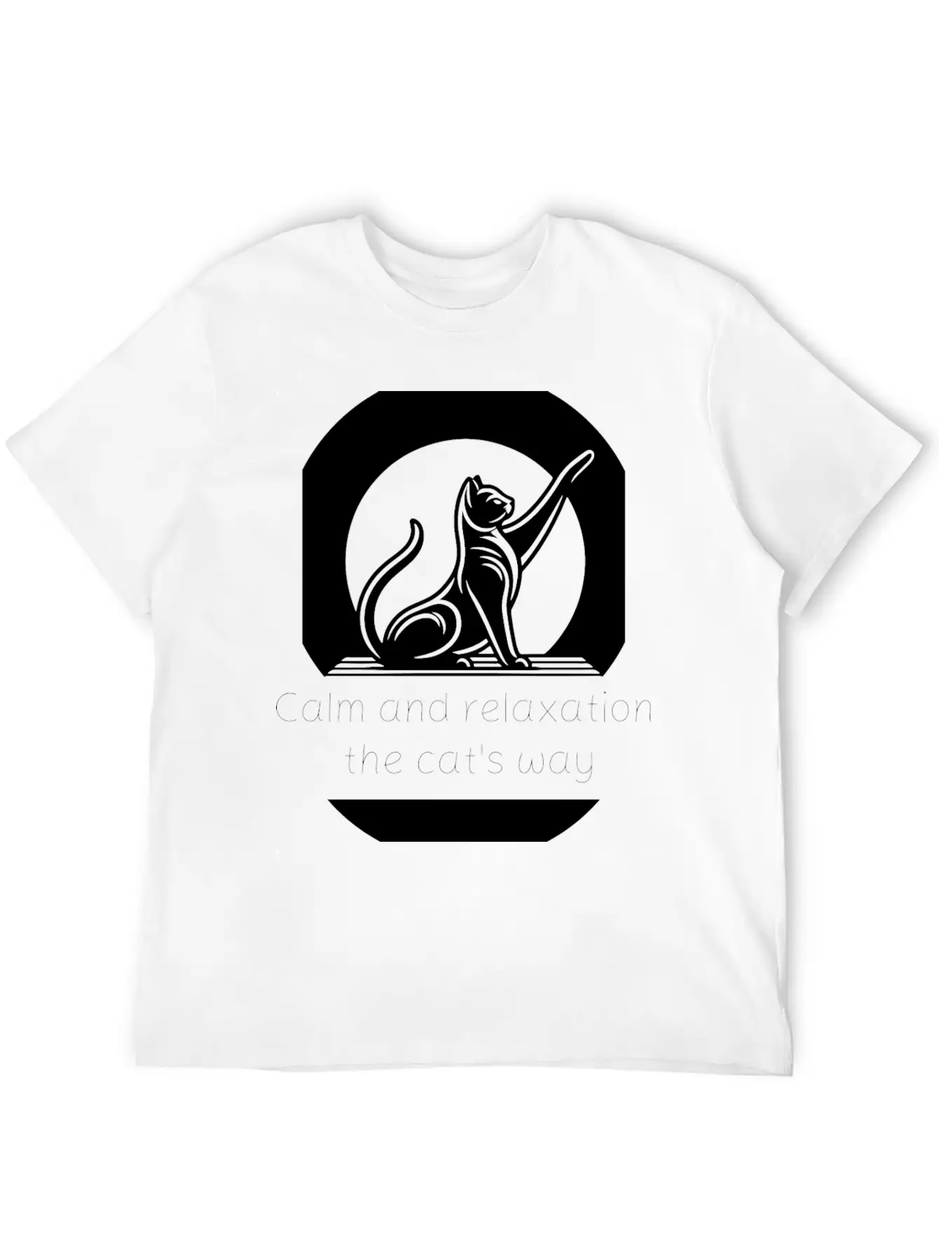 Cat Yoga - Calm And Relaxation The Cat's Way. Unisex Short Sleeve Soft Cotton T-Shirt – Casual Everyday Wear