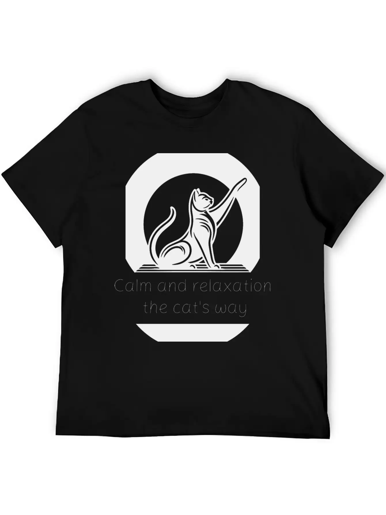 Cat Yoga - Calm And Relaxation The Cat's Way. Unisex Short Sleeve Soft Cotton T-Shirt – Casual Everyday Wear