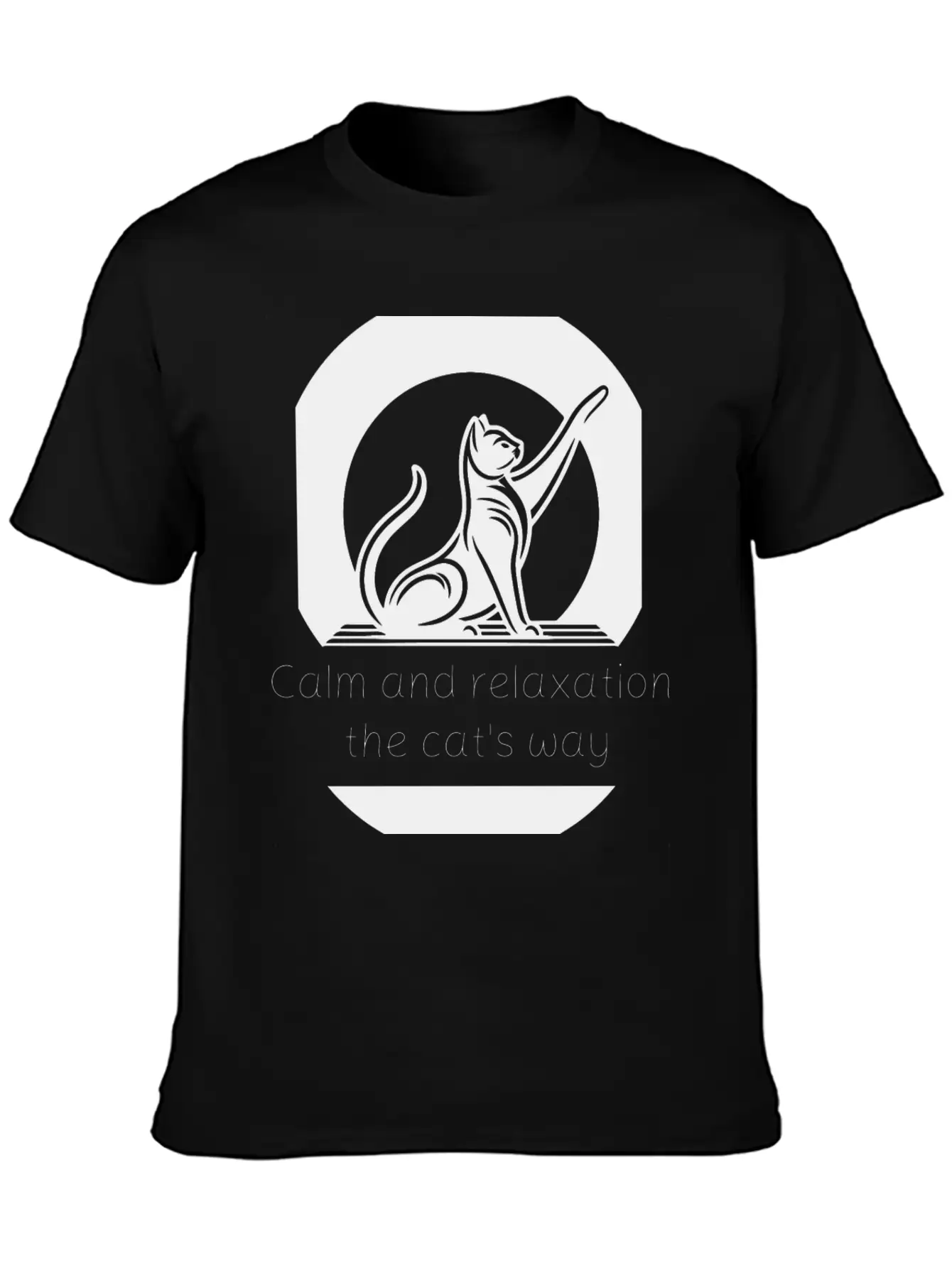Cat Yoga - Calm And Relaxation The Cat's Way. Unisex Short Sleeve Soft Cotton T-Shirt – Casual Everyday Wear