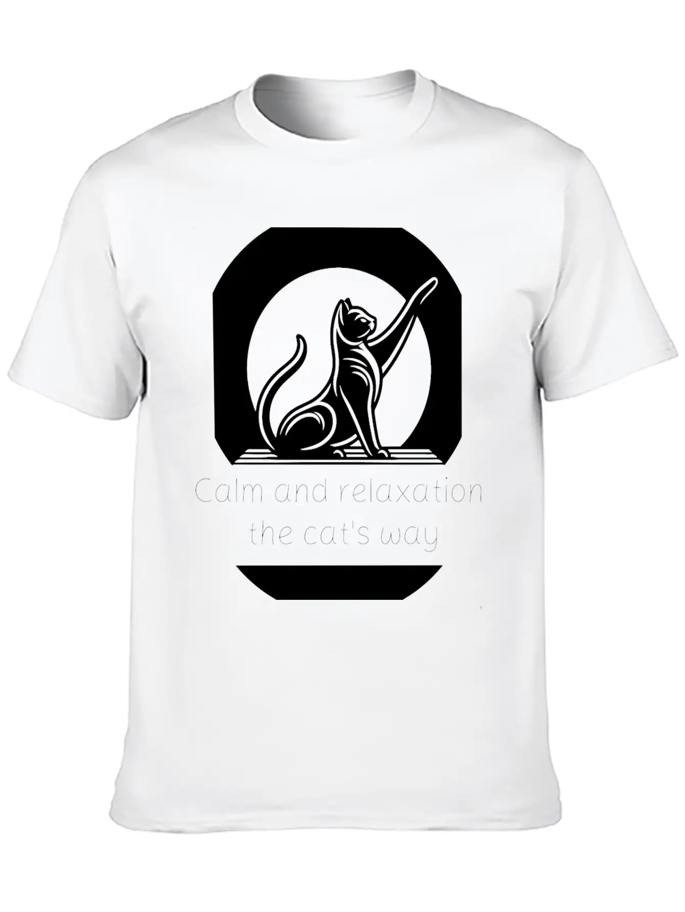 Cat Yoga - Calm And Relaxation The Cat's Way. Unisex Short Sleeve Soft Cotton T-Shirt – Casual Everyday Wear