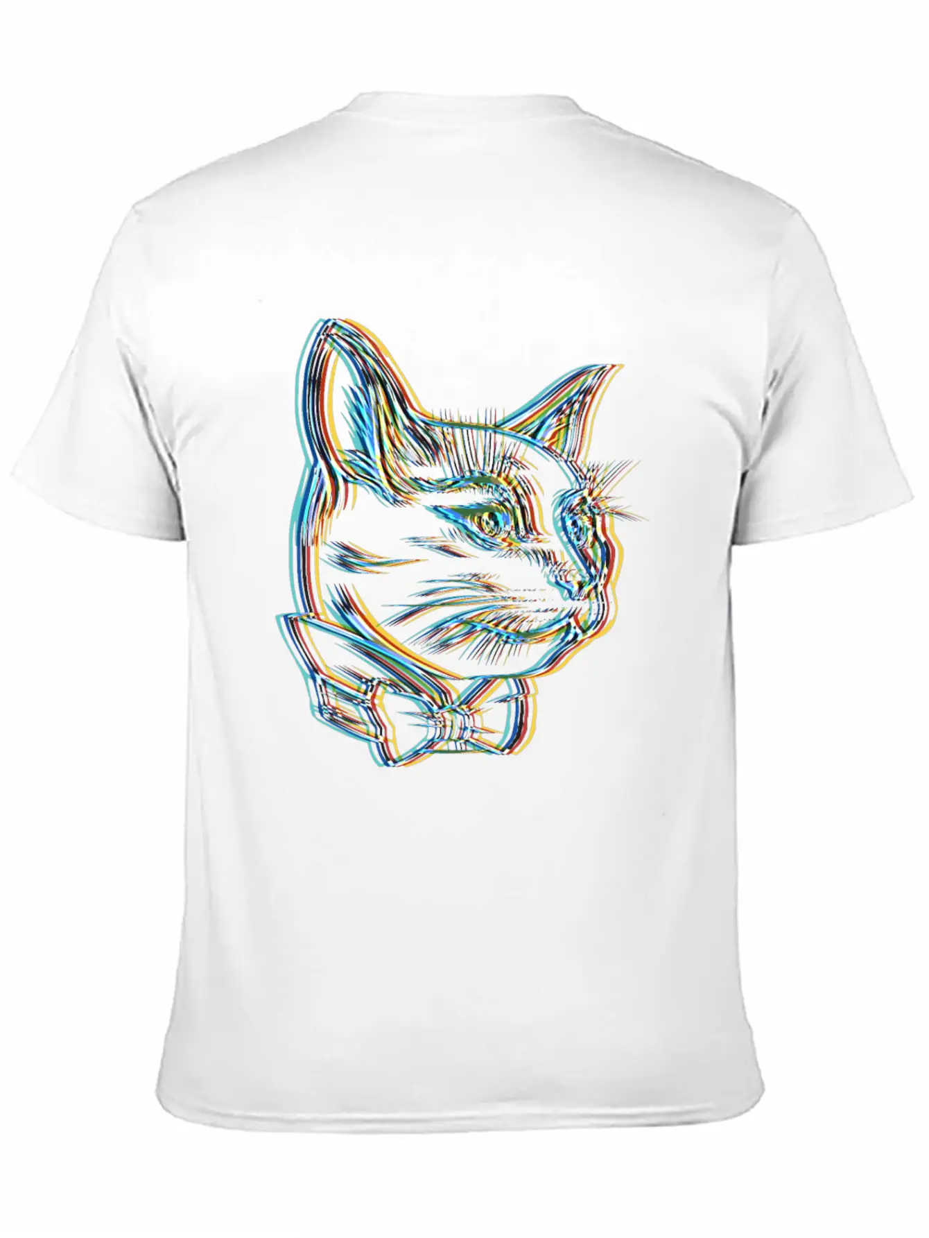 Catfather Surrealistic Catstar Gangster Cat Unisex Short Sleeve Soft Cotton T-Shirt – Casual Everyday Wear