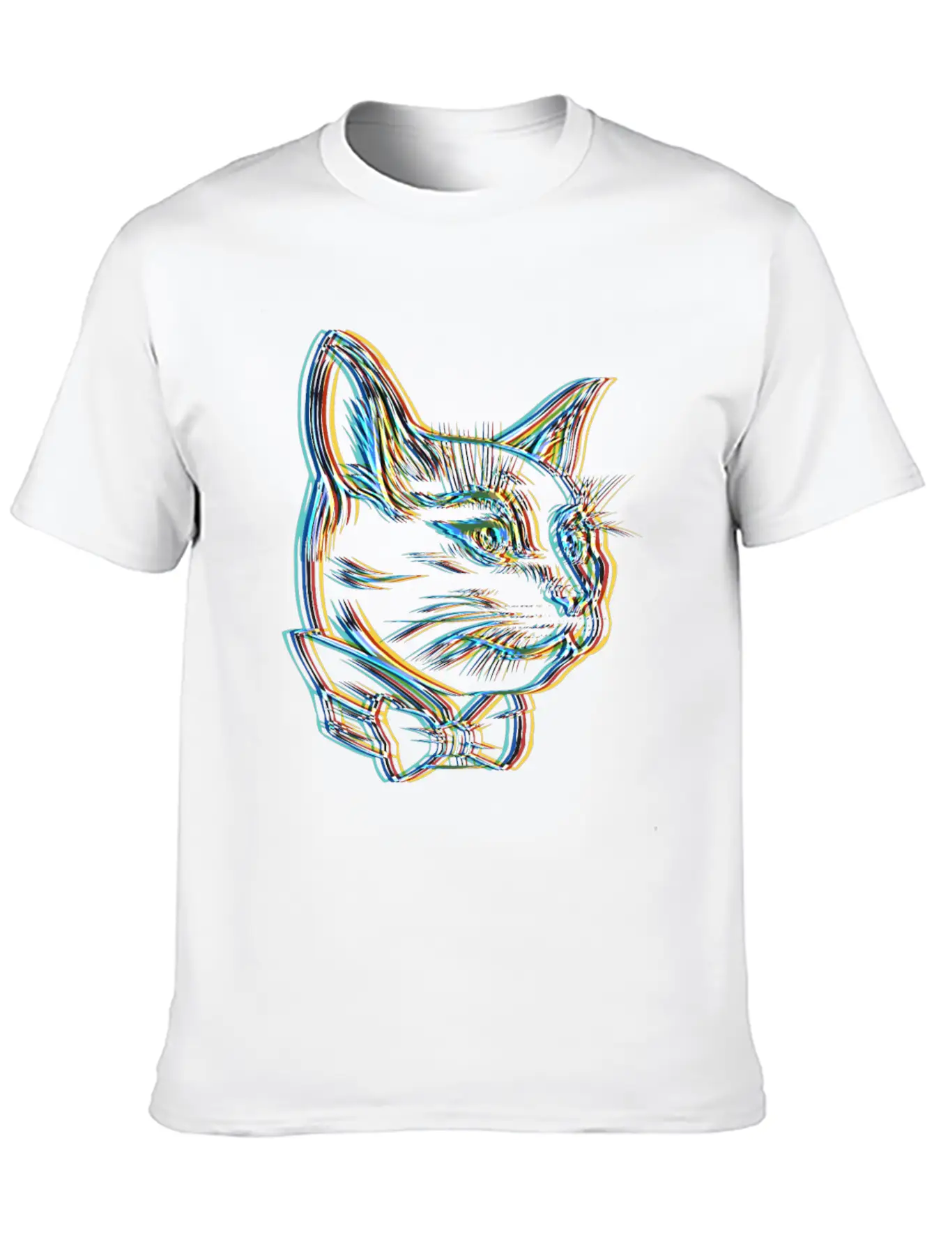 Catfather Surrealistic Catstar Gangster Cat Unisex Short Sleeve Soft Cotton T-Shirt – Casual Everyday Wear