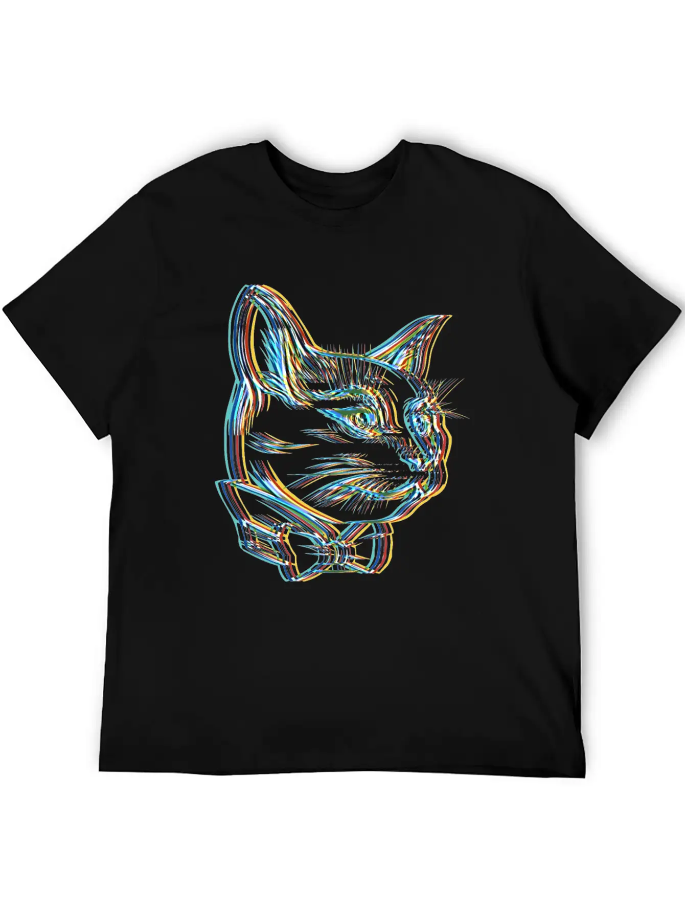 Catfather Surrealistic Catstar Gangster Cat Unisex Short Sleeve Soft Cotton T-Shirt – Casual Everyday Wear