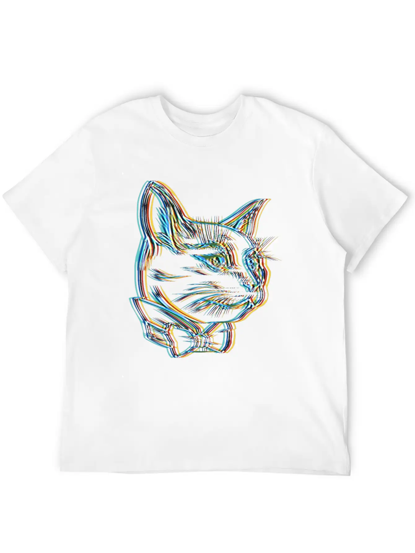 Catfather Surrealistic Catstar Gangster Cat Unisex Short Sleeve Soft Cotton T-Shirt – Casual Everyday Wear
