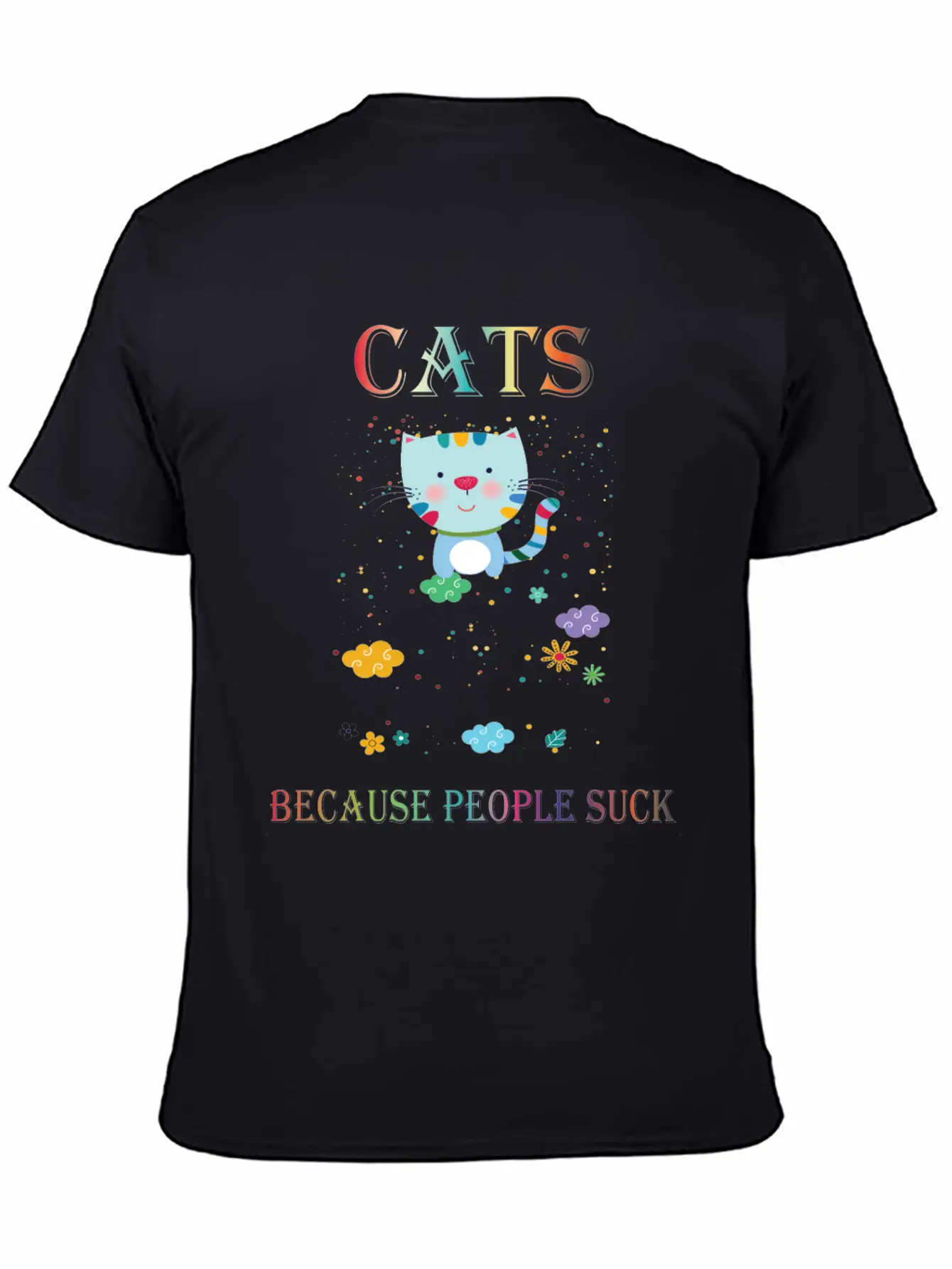 Cats Because People Suck Comfortable Minimalist Graphic Tee – Summer Style Essential