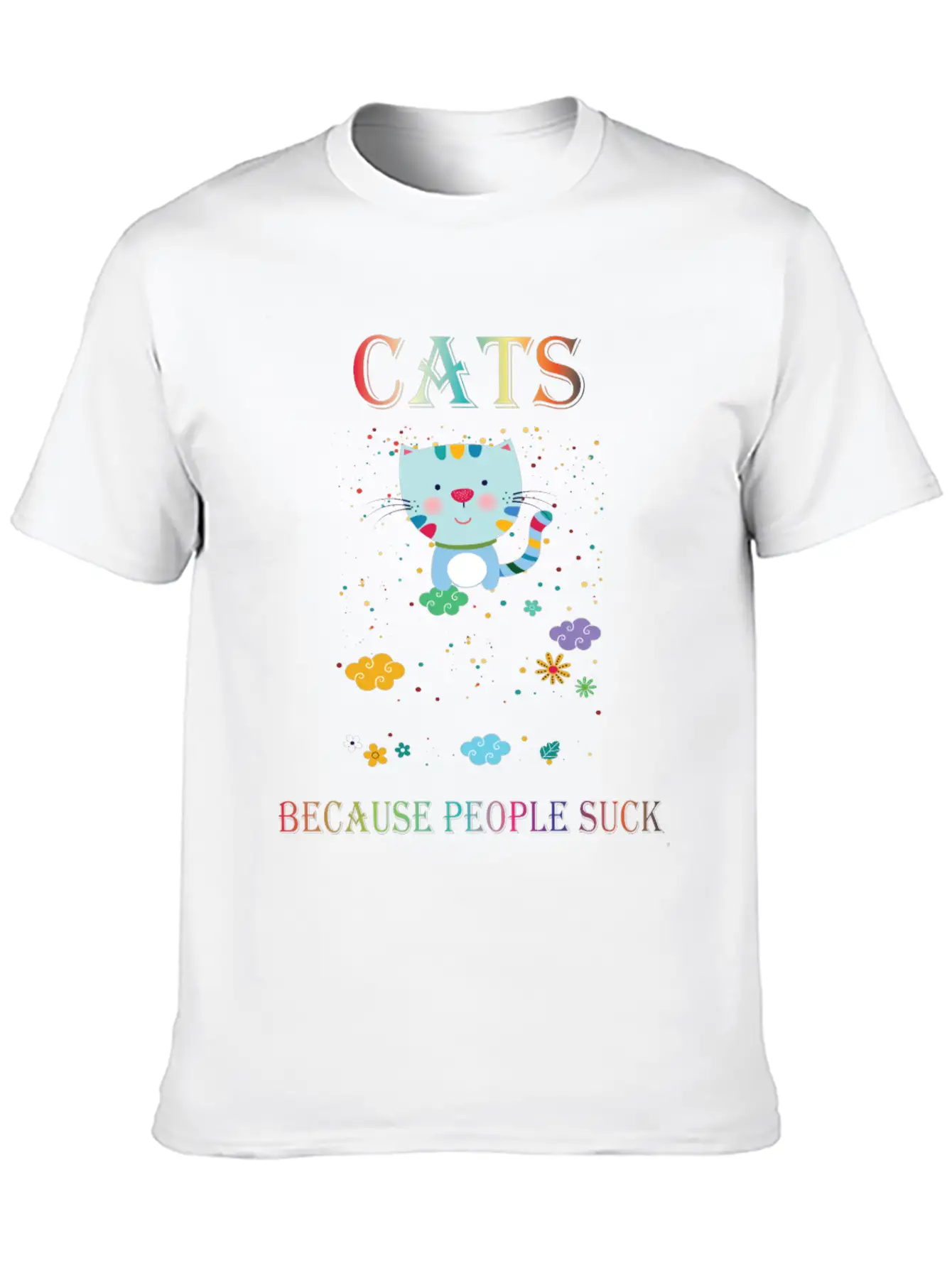 Cats Because People Suck Comfortable Minimalist Graphic Tee – Summer Style Essential