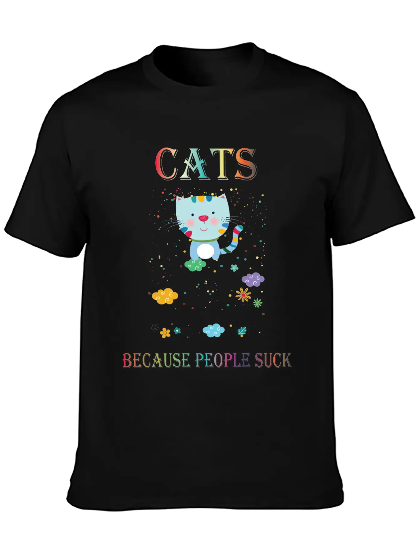Cats Because People Suck Comfortable Minimalist Graphic Tee – Summer Style Essential