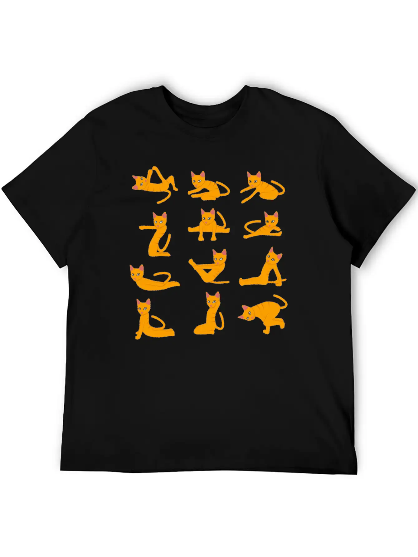 Cats Doing Yoga Mat Yoga Pillow Yoga Teacher Basic Graphic T-Shirt – Daily Comfort In Soft Cotton