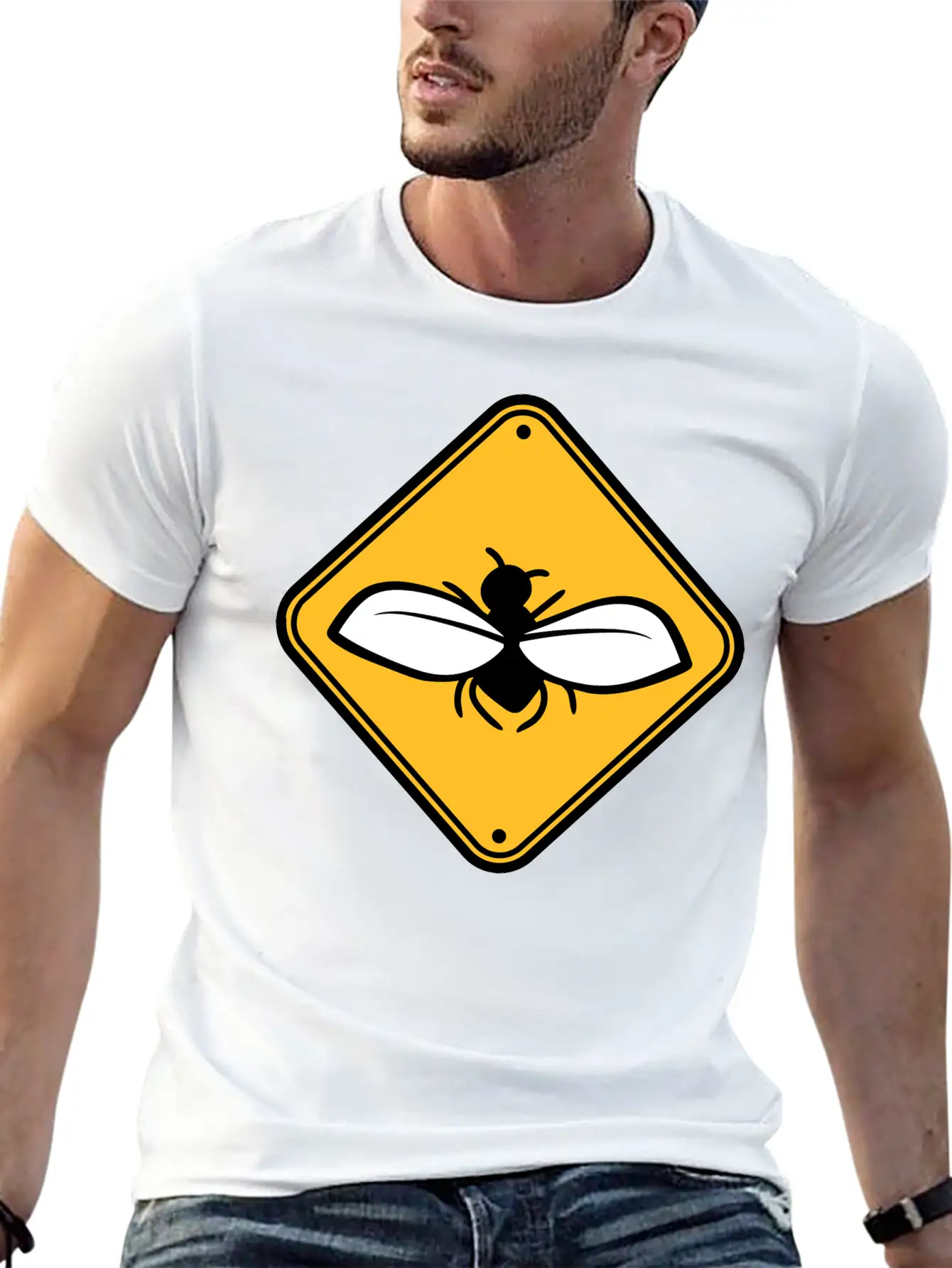 Caution Annoying Fly Unisex Short Sleeve Soft Cotton T-Shirt – Casual Everyday Wear