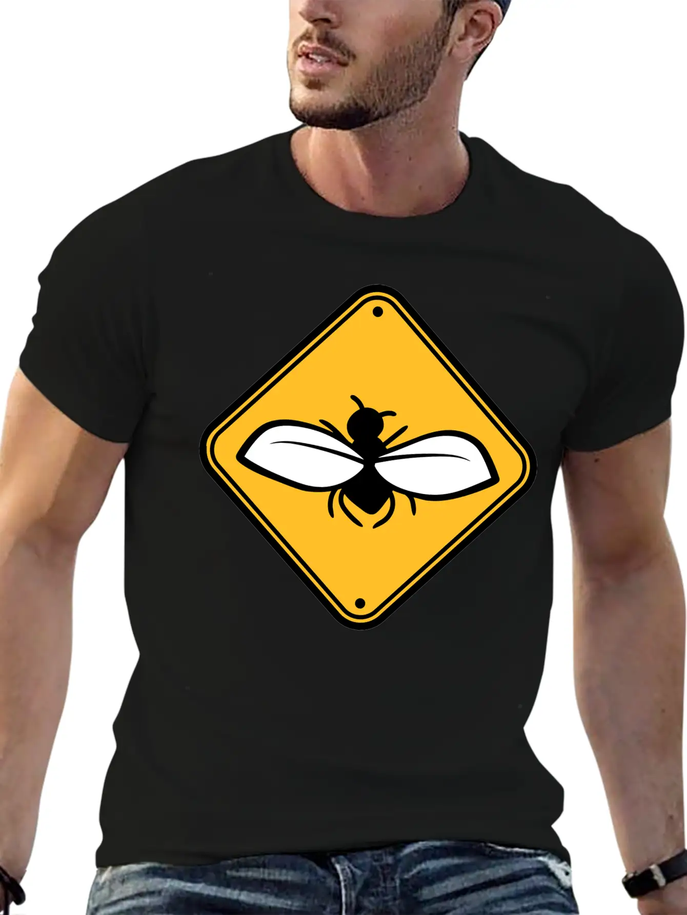 Caution Annoying Fly Unisex Short Sleeve Soft Cotton T-Shirt – Casual Everyday Wear