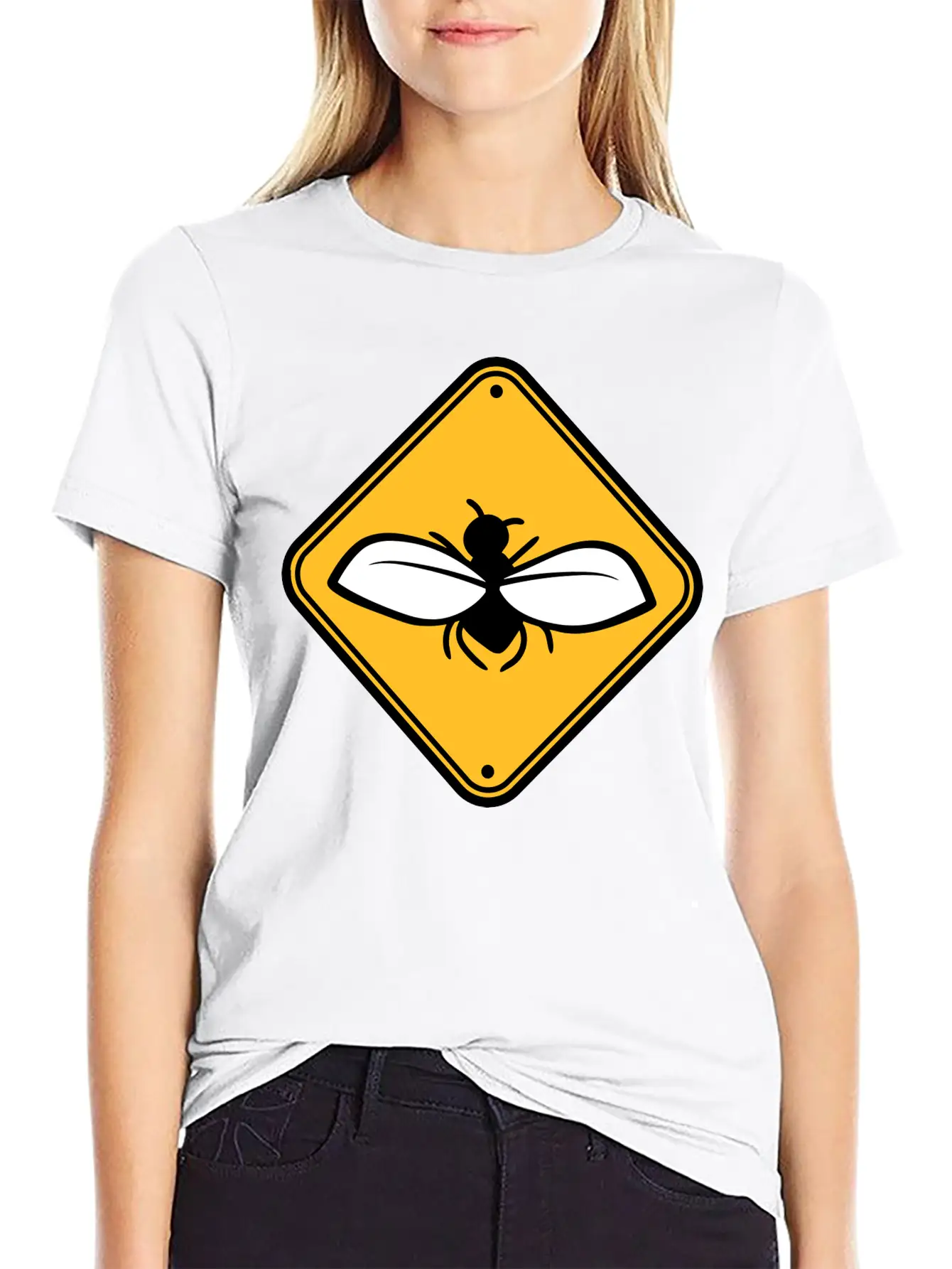 Caution Annoying Fly Unisex Short Sleeve Soft Cotton T-Shirt – Casual Everyday Wear