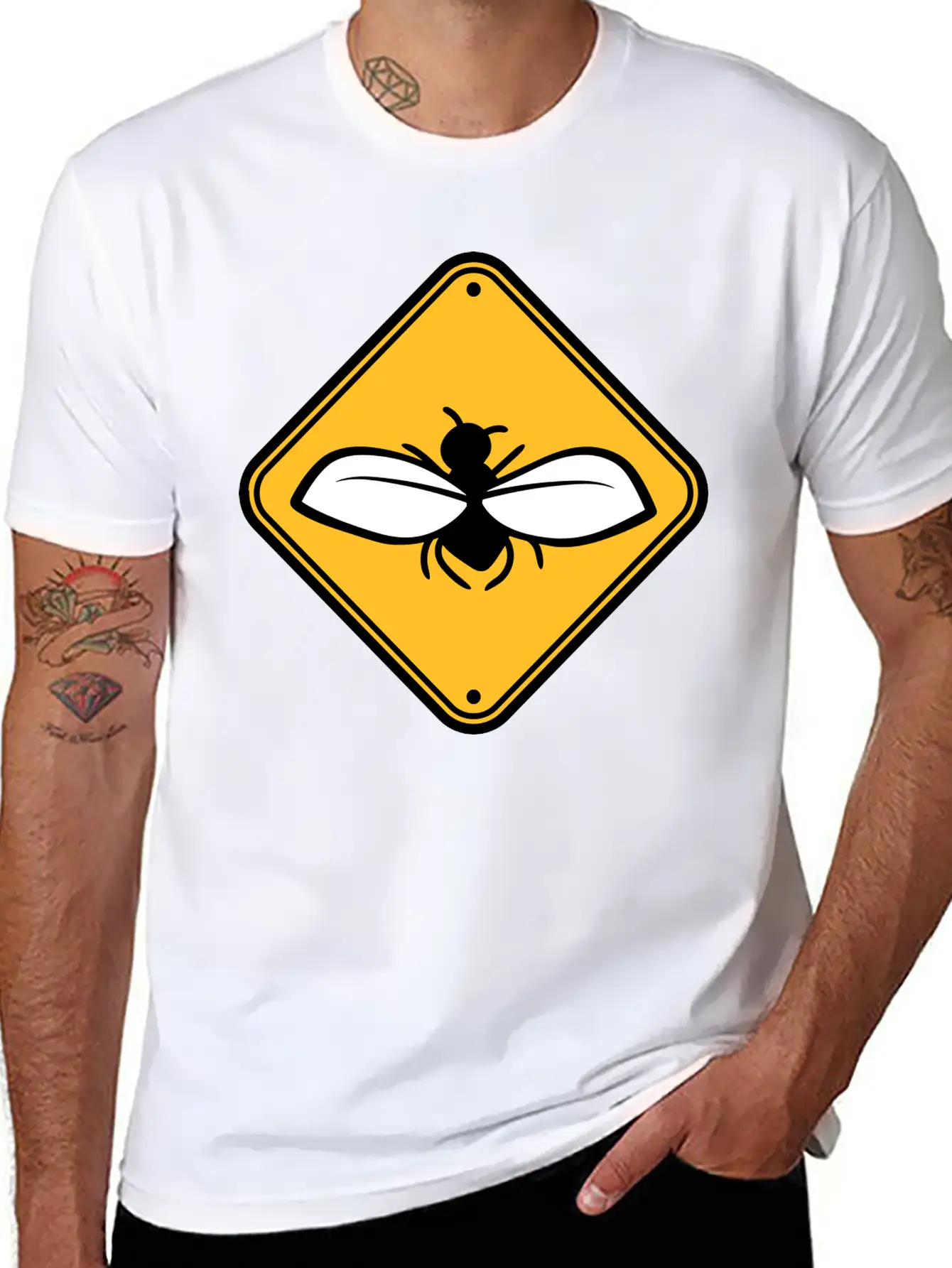 Caution Annoying Fly Unisex Short Sleeve Soft Cotton T-Shirt – Casual Everyday Wear