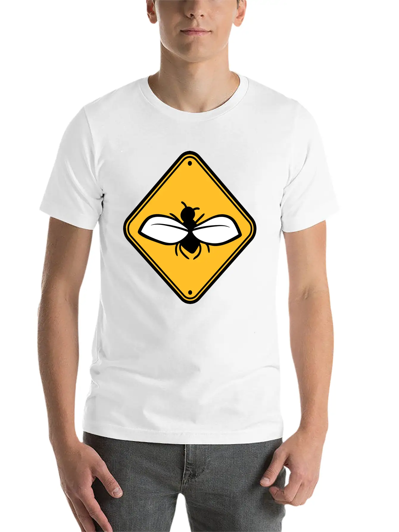 Caution Annoying Fly Unisex Short Sleeve Soft Cotton T-Shirt – Casual Everyday Wear