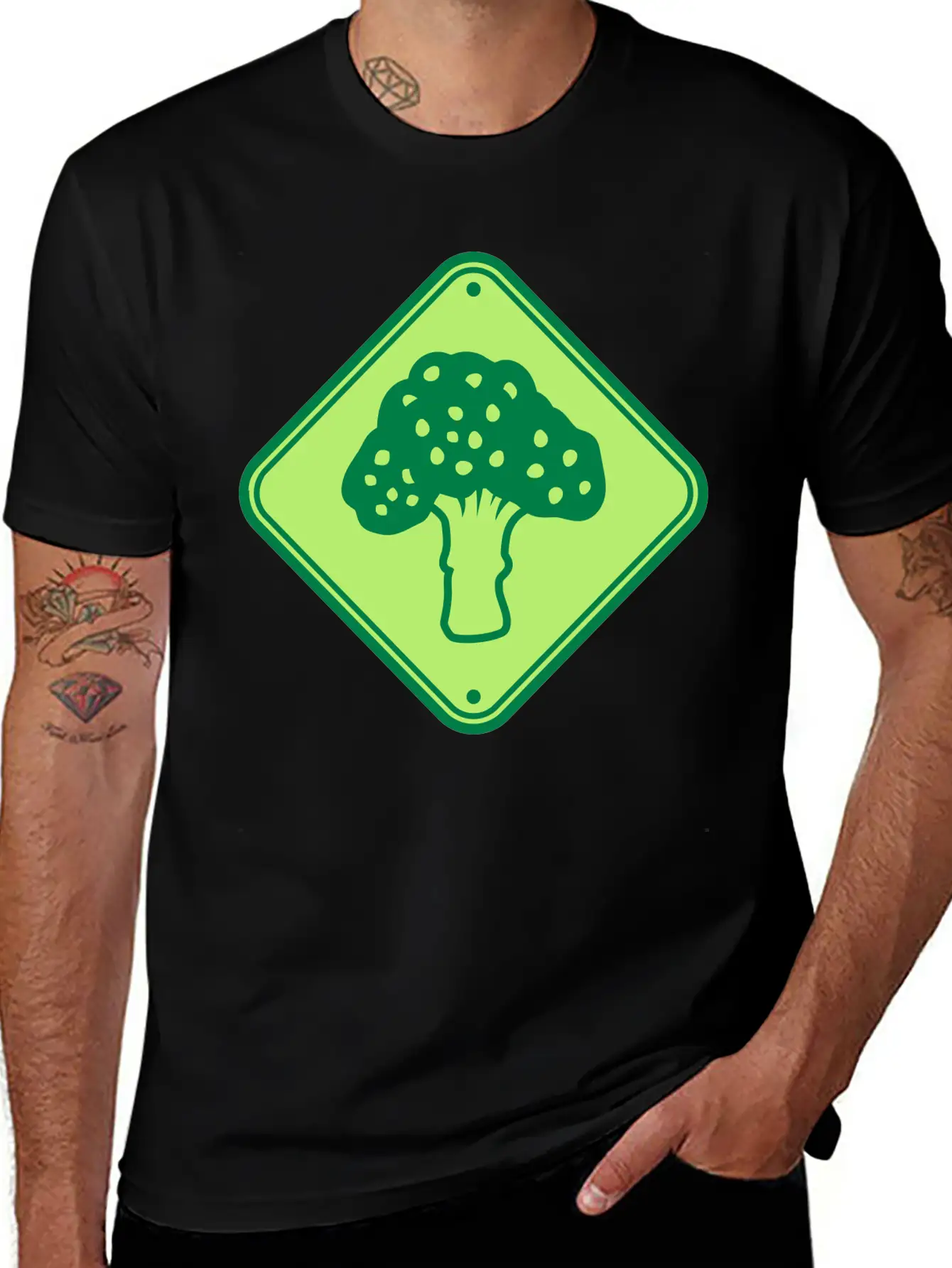 Caution Vegetables Broccoli Essential Unisex Summer Tee – Soft Cotton Casual Fit