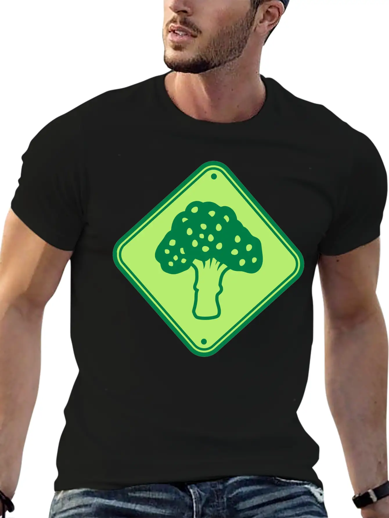 Caution Vegetables Broccoli Essential Unisex Summer Tee – Soft Cotton Casual Fit