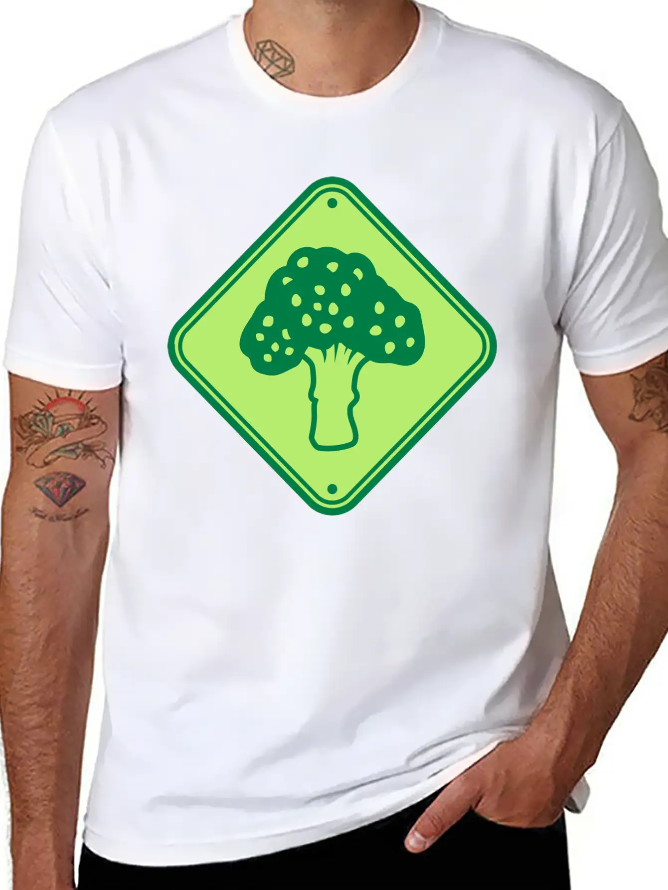 Caution Vegetables Broccoli Essential Unisex Summer Tee – Soft Cotton Casual Fit