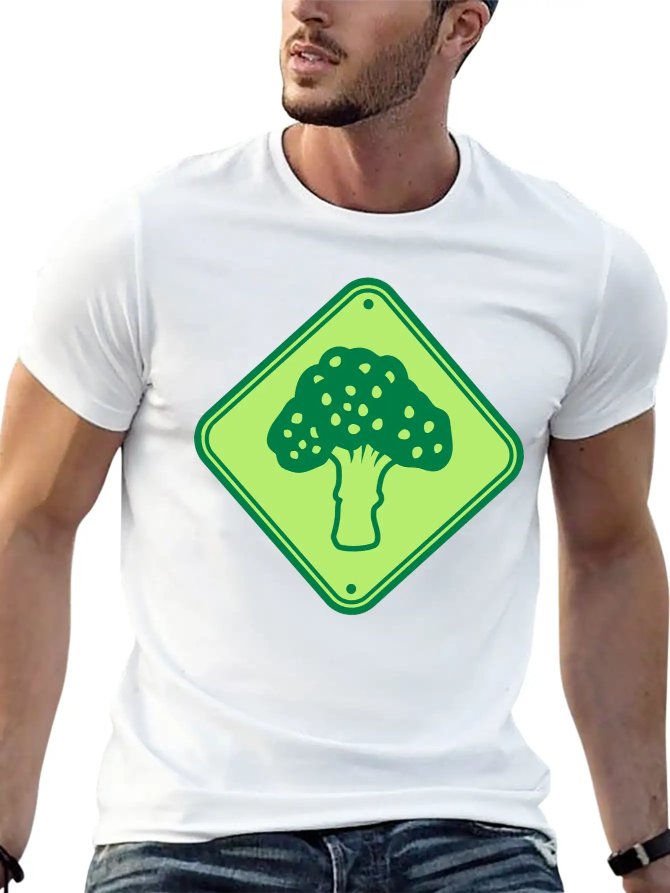 Caution Vegetables Broccoli Essential Unisex Summer Tee – Soft Cotton Casual Fit