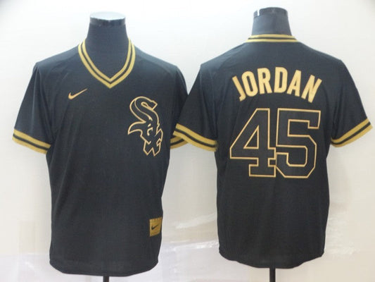 Men's Chicago White Sox Michael Jordan #45 Black Replica Game Jerseys