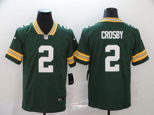 Men's Green Bay Packers Mason Crosby #2 Green Game Jerseys