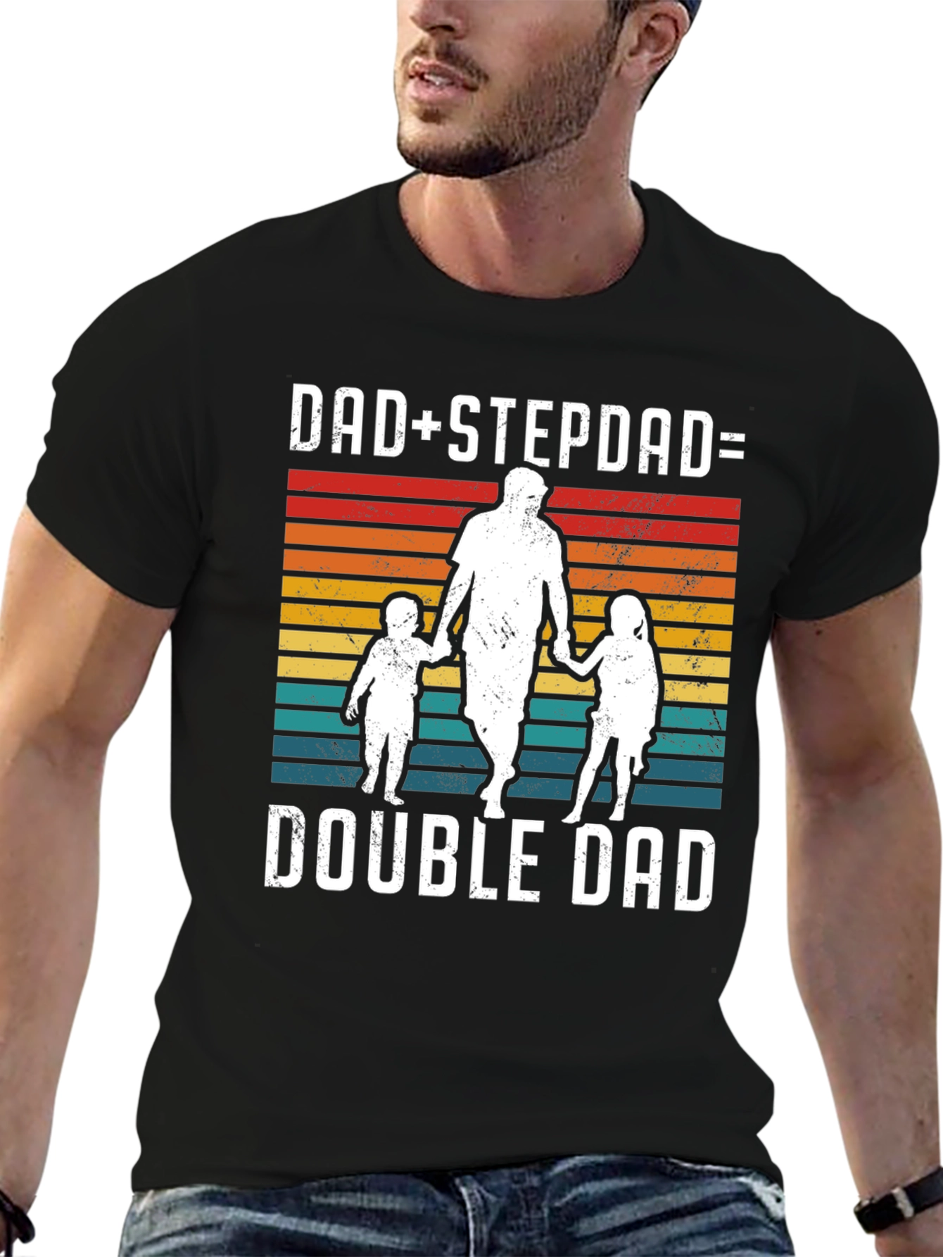 Dad+Stepdad=Double Dad Graphic T-Shirt