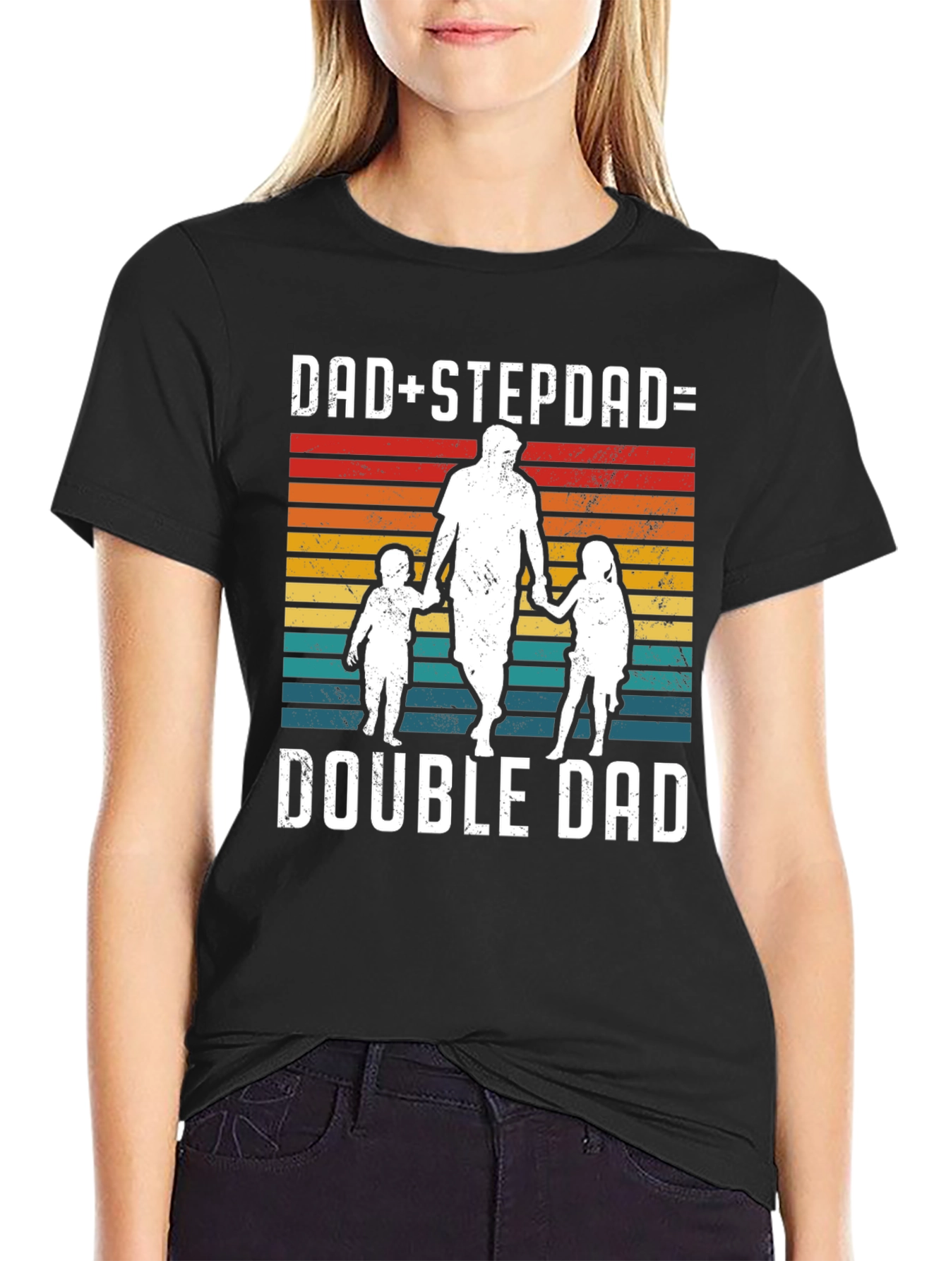 Dad+Stepdad=Double Dad Graphic T-Shirt