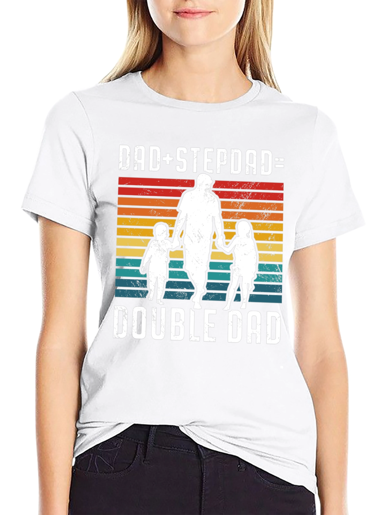 Dad+Stepdad=Double Dad Graphic T-Shirt