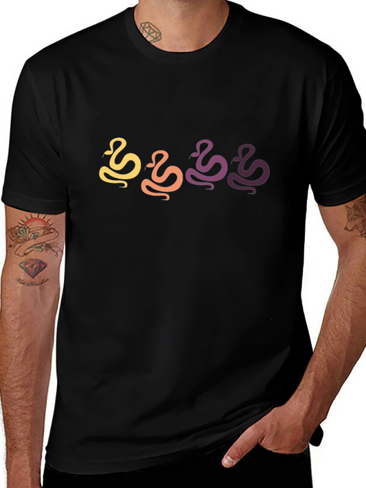Retro Snake Graphic Black T-Shirt