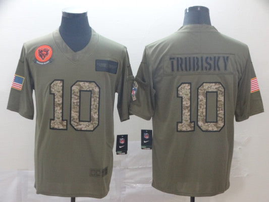 Men's Chicago Bears Mitch Trubisky #10 Brown Team Game Jerseys