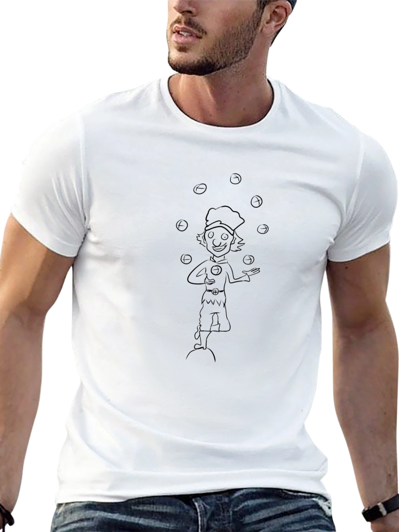 Juggling Clown Graphic Black T-Shirt