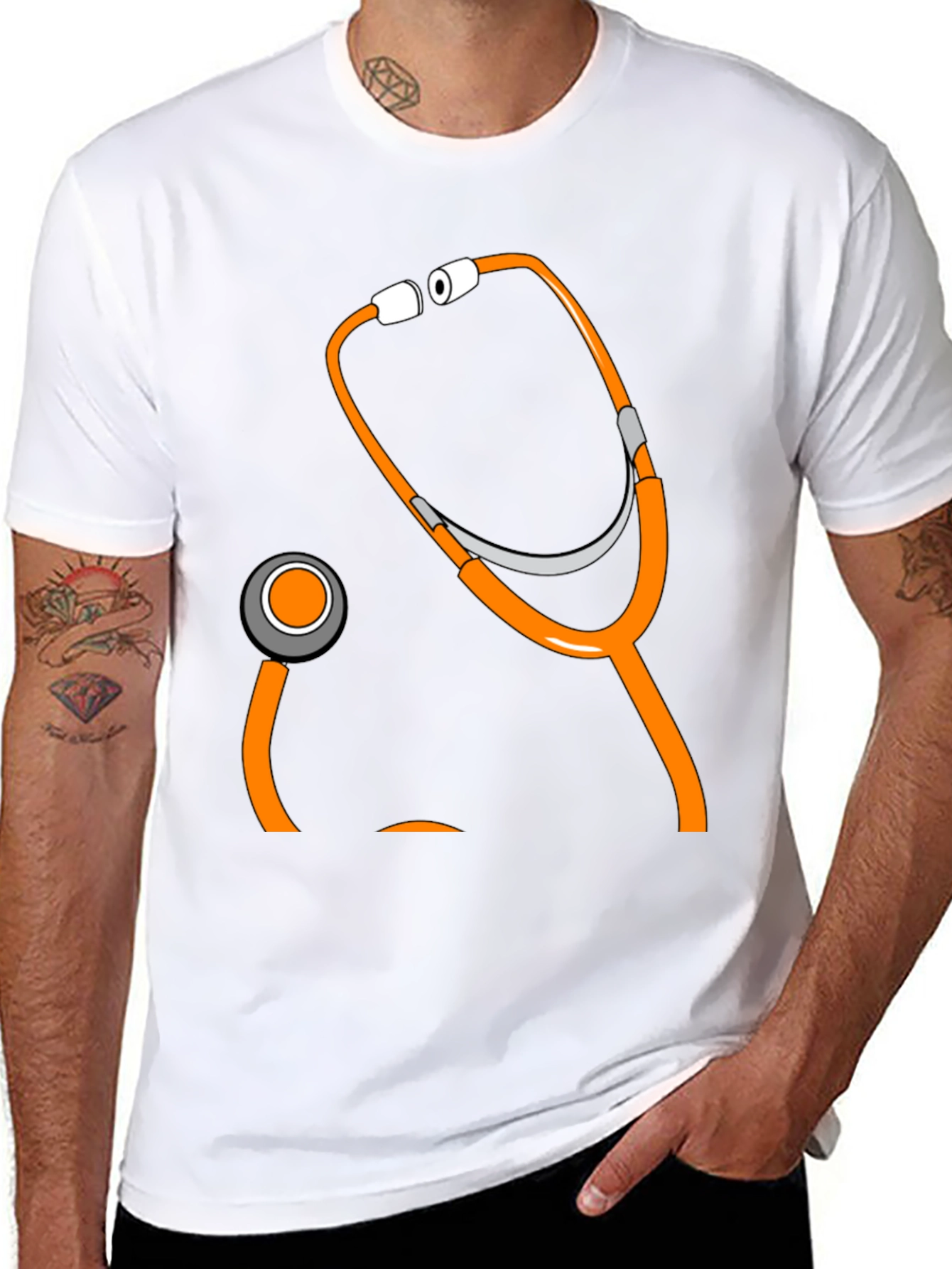 Novelty Stethoscope Graphic Tee - Medical Humor Apparel