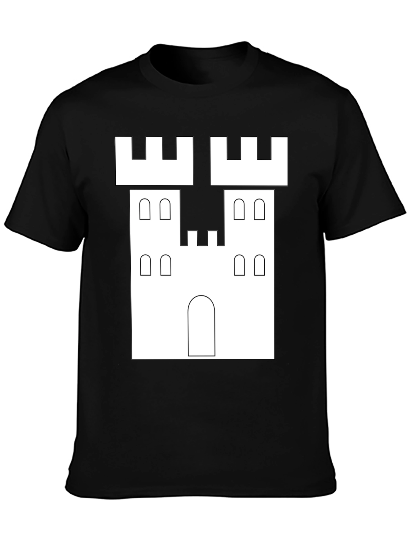 Castle Graphic Tee - Black Crew Neck T-Shirt