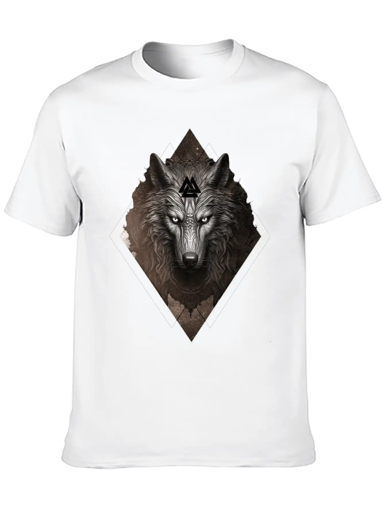 Celestial Wolf Valhalla Valknut Viking Spirit Anim Unisex Short Sleeve Soft Cotton T-Shirt – Casual Everyday Wear
