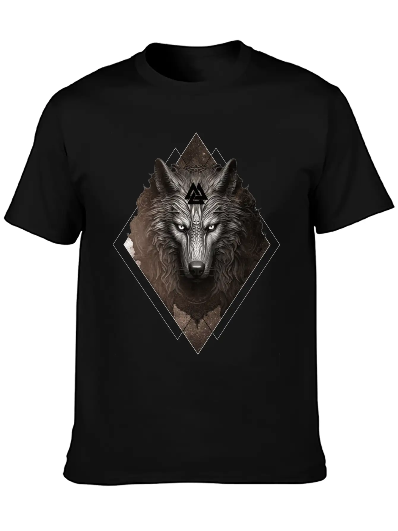 Celestial Wolf Valhalla Valknut Viking Spirit Anim Unisex Short Sleeve Soft Cotton T-Shirt – Casual Everyday Wear