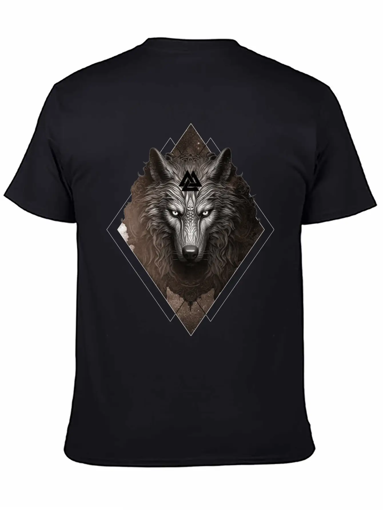 Celestial Wolf Valhalla Valknut Viking Spirit Anim Unisex Short Sleeve Soft Cotton T-Shirt – Casual Everyday Wear