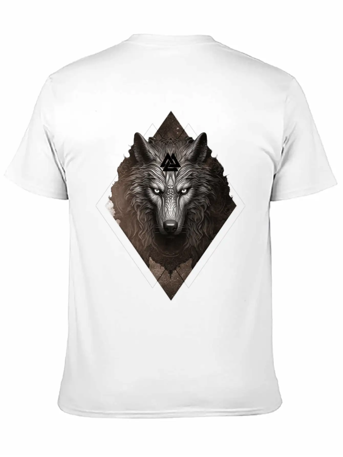 Celestial Wolf Valhalla Valknut Viking Spirit Anim Unisex Short Sleeve Soft Cotton T-Shirt – Casual Everyday Wear