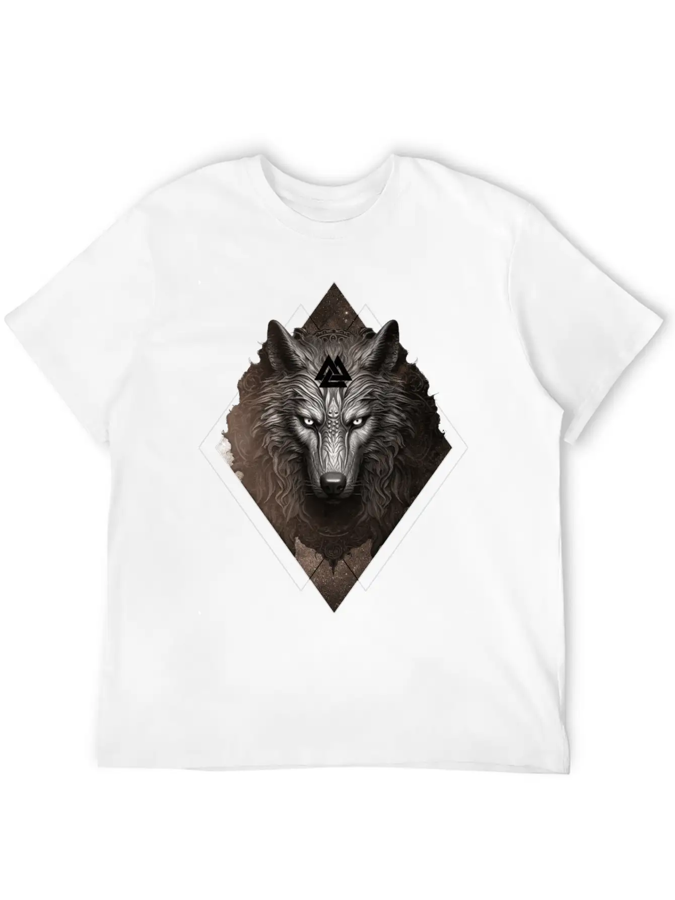 Celestial Wolf Valhalla Valknut Viking Spirit Anim Unisex Short Sleeve Soft Cotton T-Shirt – Casual Everyday Wear