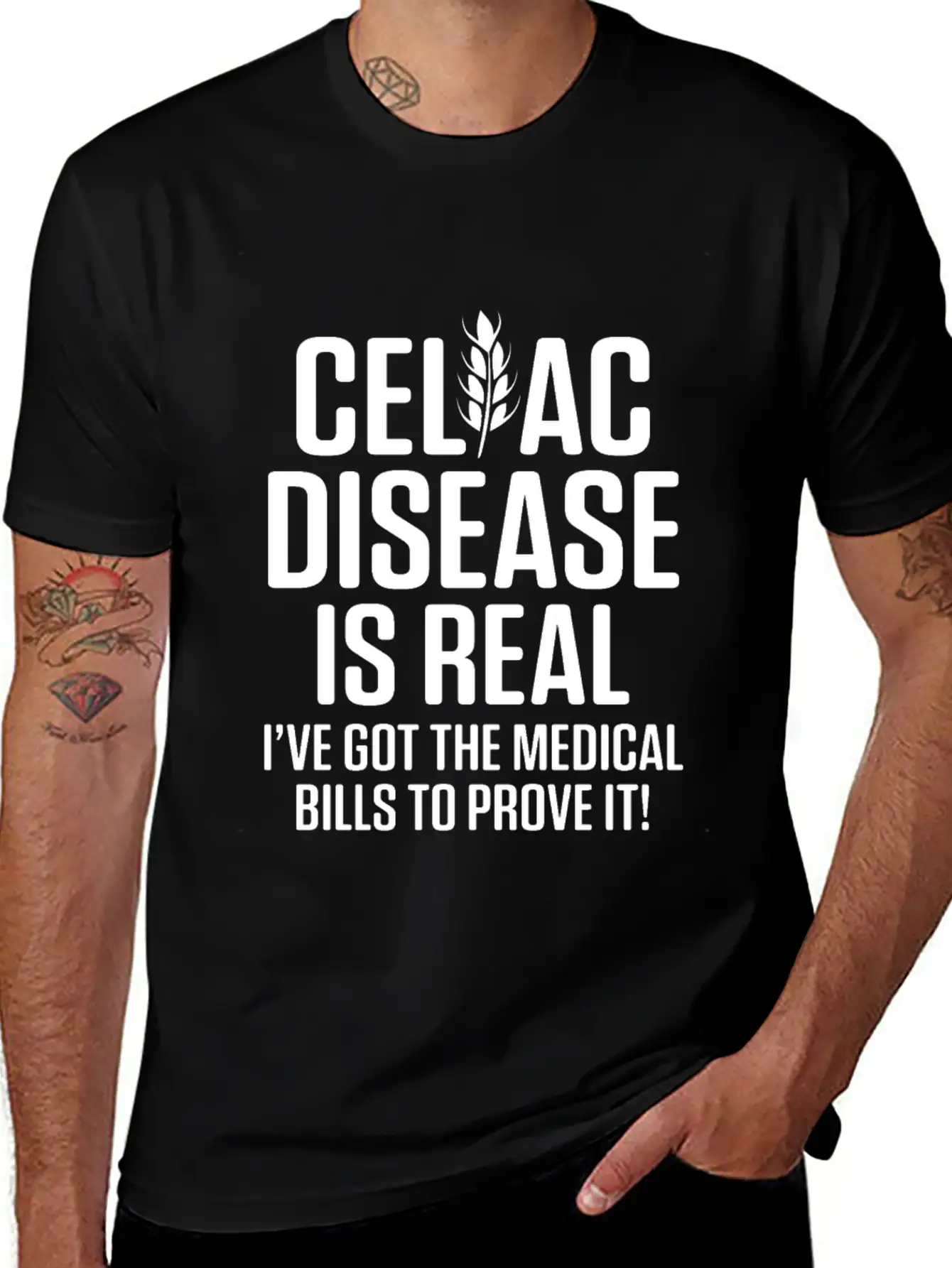 Celiac Disease Gluten Free Awareness Bills Strong Unisex Short Sleeve Soft Cotton T-Shirt – Casual Everyday Wear