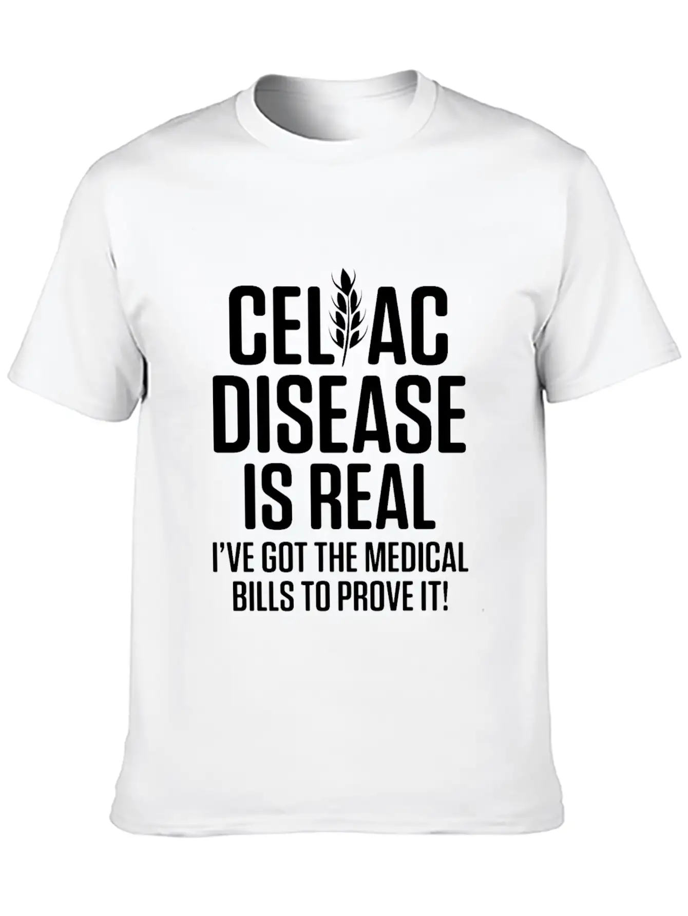 Celiac Disease Gluten Free Awareness Bills Strong Unisex Short Sleeve Soft Cotton T-Shirt – Casual Everyday Wear