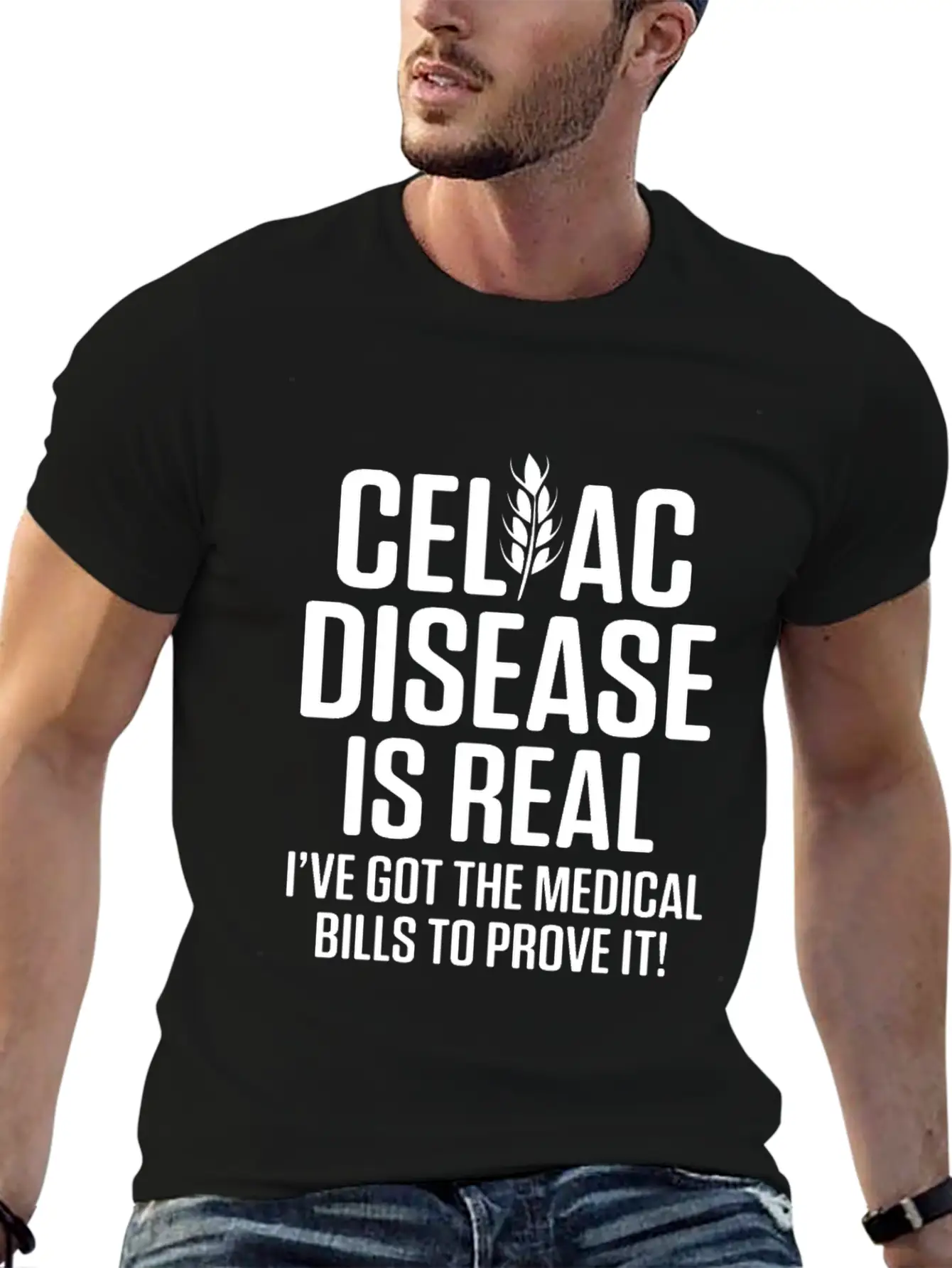 Celiac Disease Gluten Free Awareness Bills Strong Unisex Short Sleeve Soft Cotton T-Shirt – Casual Everyday Wear