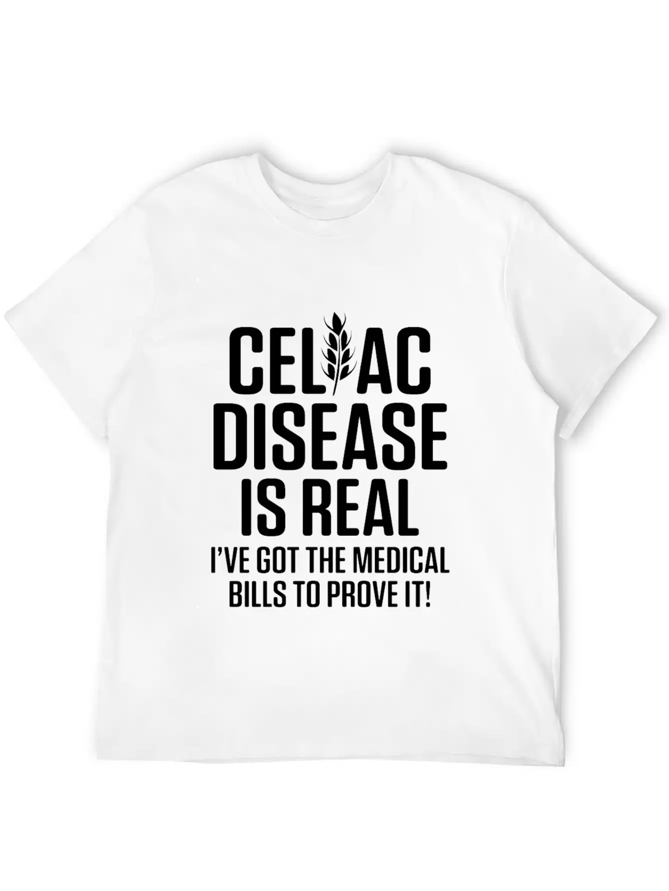 Celiac Disease Gluten Free Awareness Bills Strong Unisex Short Sleeve Soft Cotton T-Shirt – Casual Everyday Wear