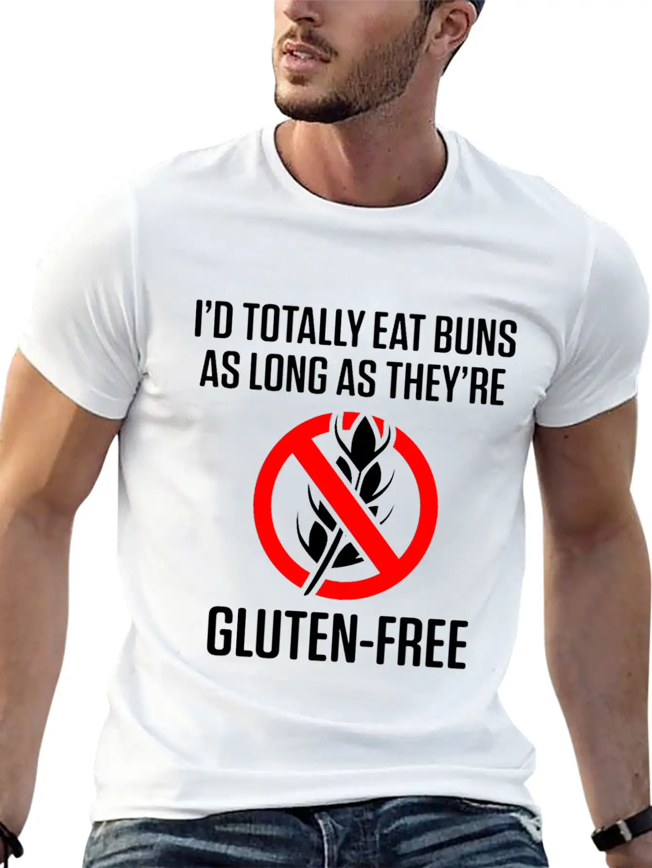 Celiac Disease Gluten Free Awareness Eat Buns Stylish Everyday T-Shirt – Unisex Basic Cotton Tee