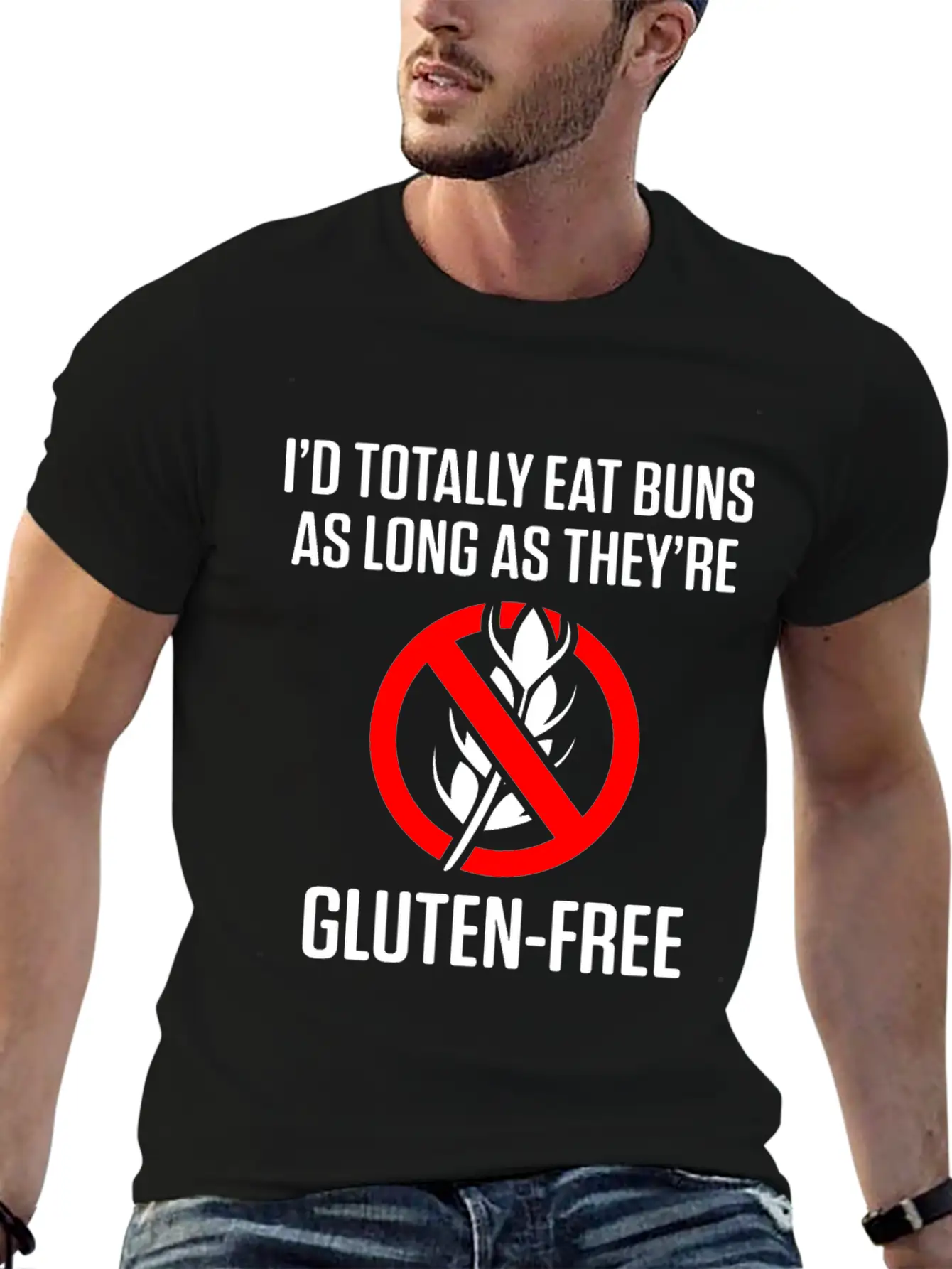 Celiac Disease Gluten Free Awareness Eat Buns Stylish Everyday T-Shirt – Unisex Basic Cotton Tee