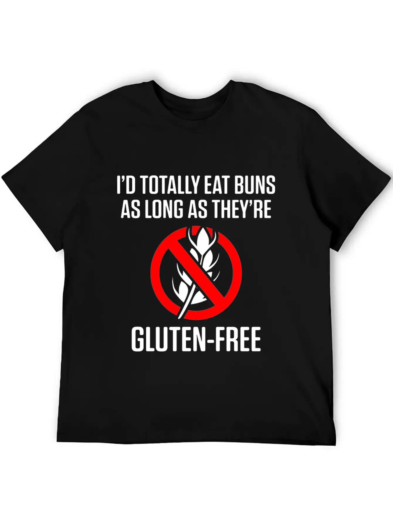 Celiac Disease Gluten Free Awareness Eat Buns Unisex Short Sleeve Soft Cotton T-Shirt – Casual Everyday Wear