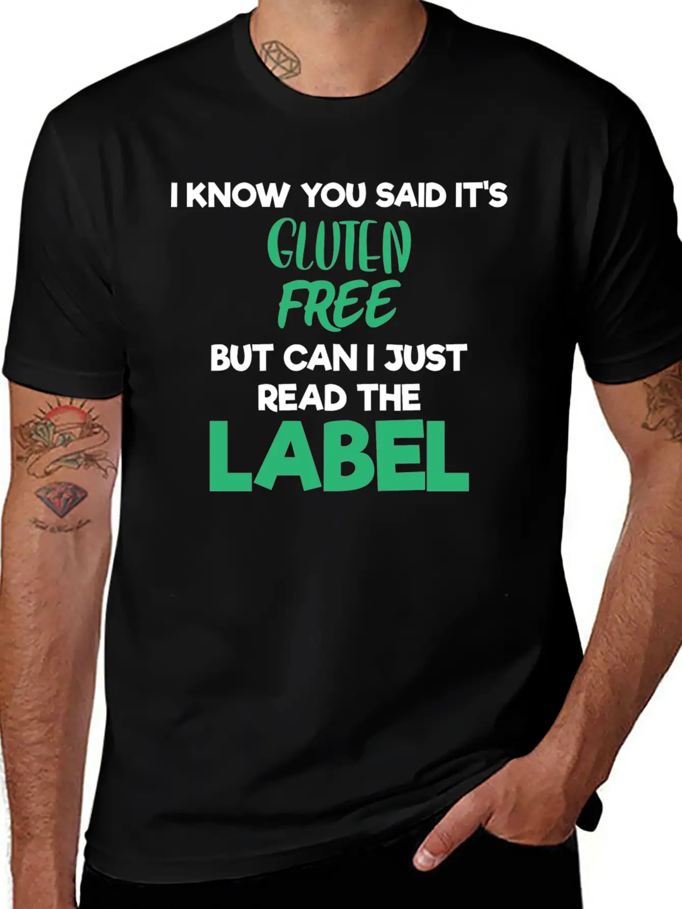 Celiac Disease Gluten Free Read The Label Gluten Timeless Short Sleeve Tee – Comfy And Minimalist Design