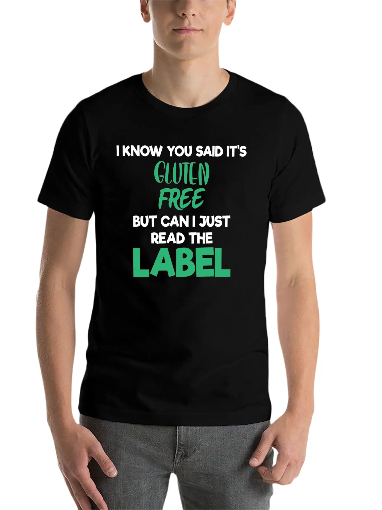 Celiac Disease Gluten Free Read The Label Gluten Timeless Short Sleeve Tee – Comfy And Minimalist Design
