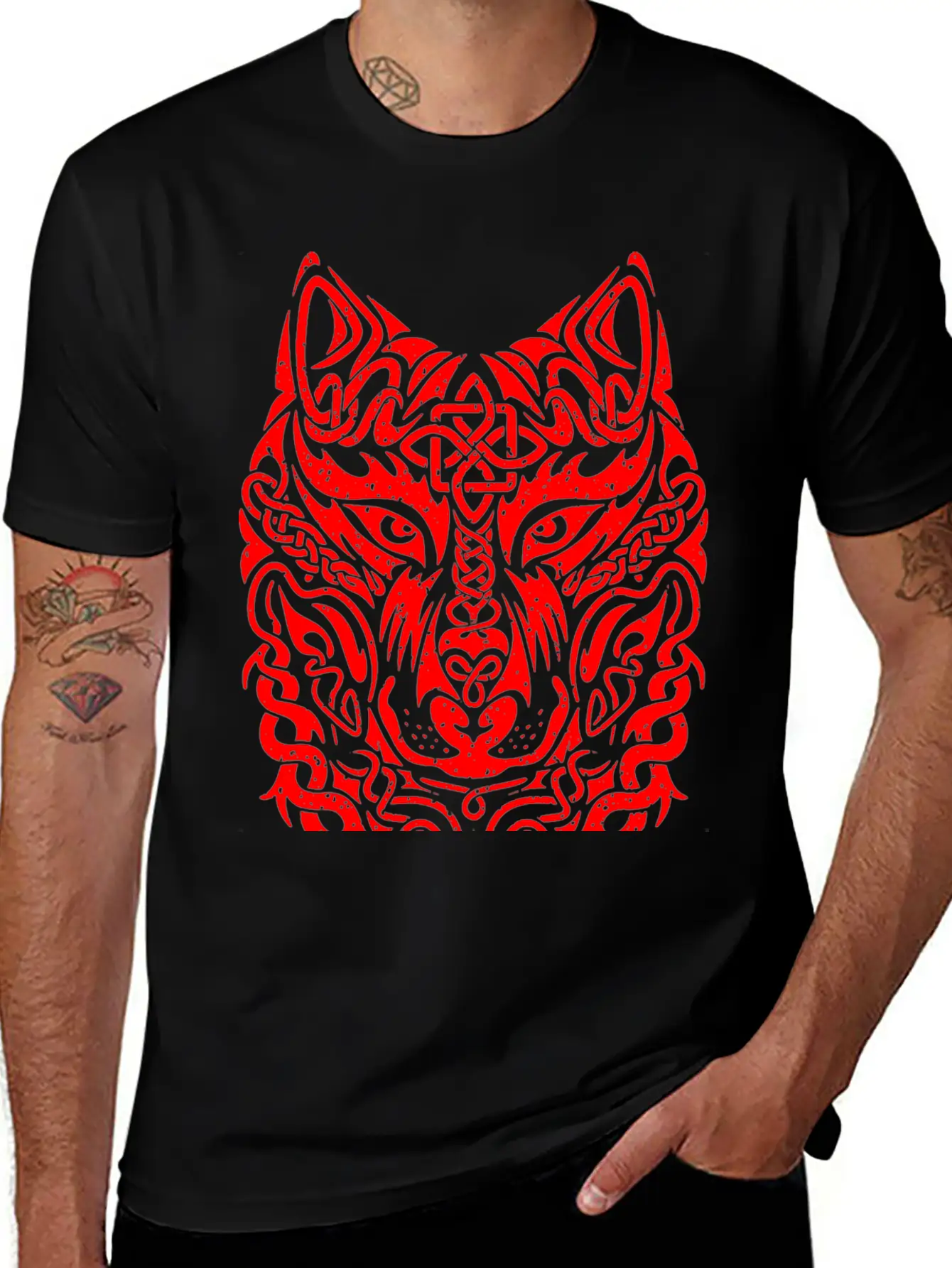 Celtic Wolf Basic Graphic T-Shirt – Daily Comfort In Soft Cotton