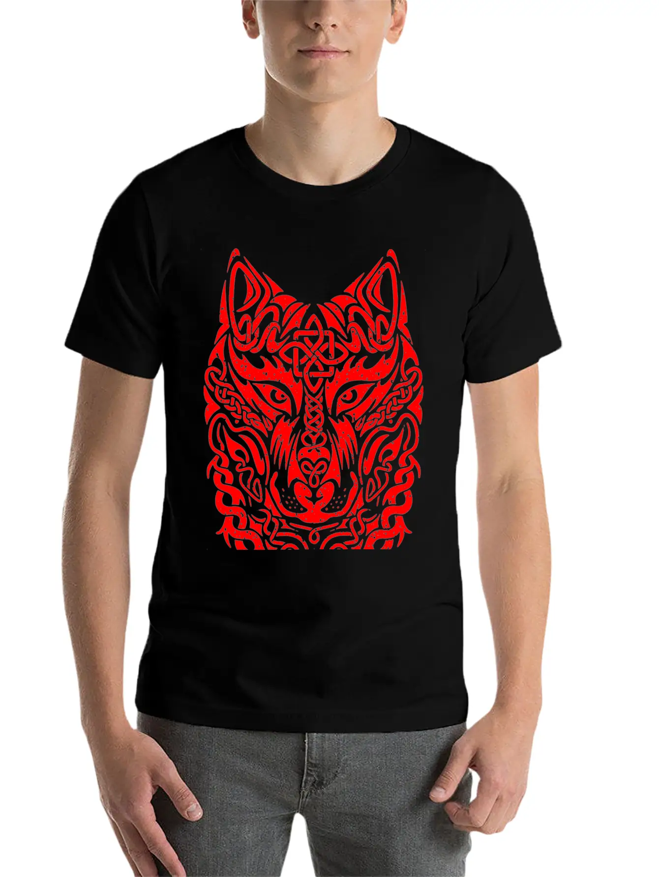 Celtic Wolf Basic Graphic T-Shirt – Daily Comfort In Soft Cotton