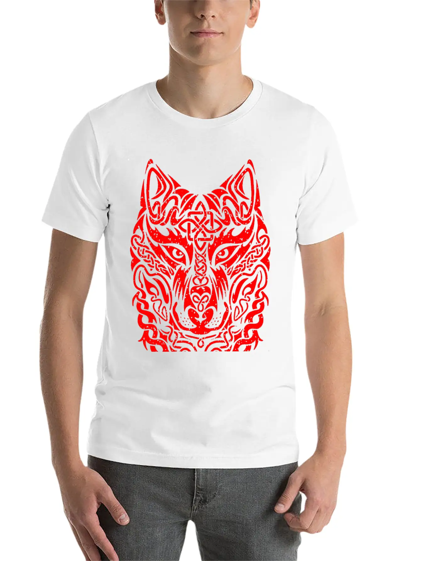 Celtic Wolf Basic Graphic T-Shirt – Daily Comfort In Soft Cotton
