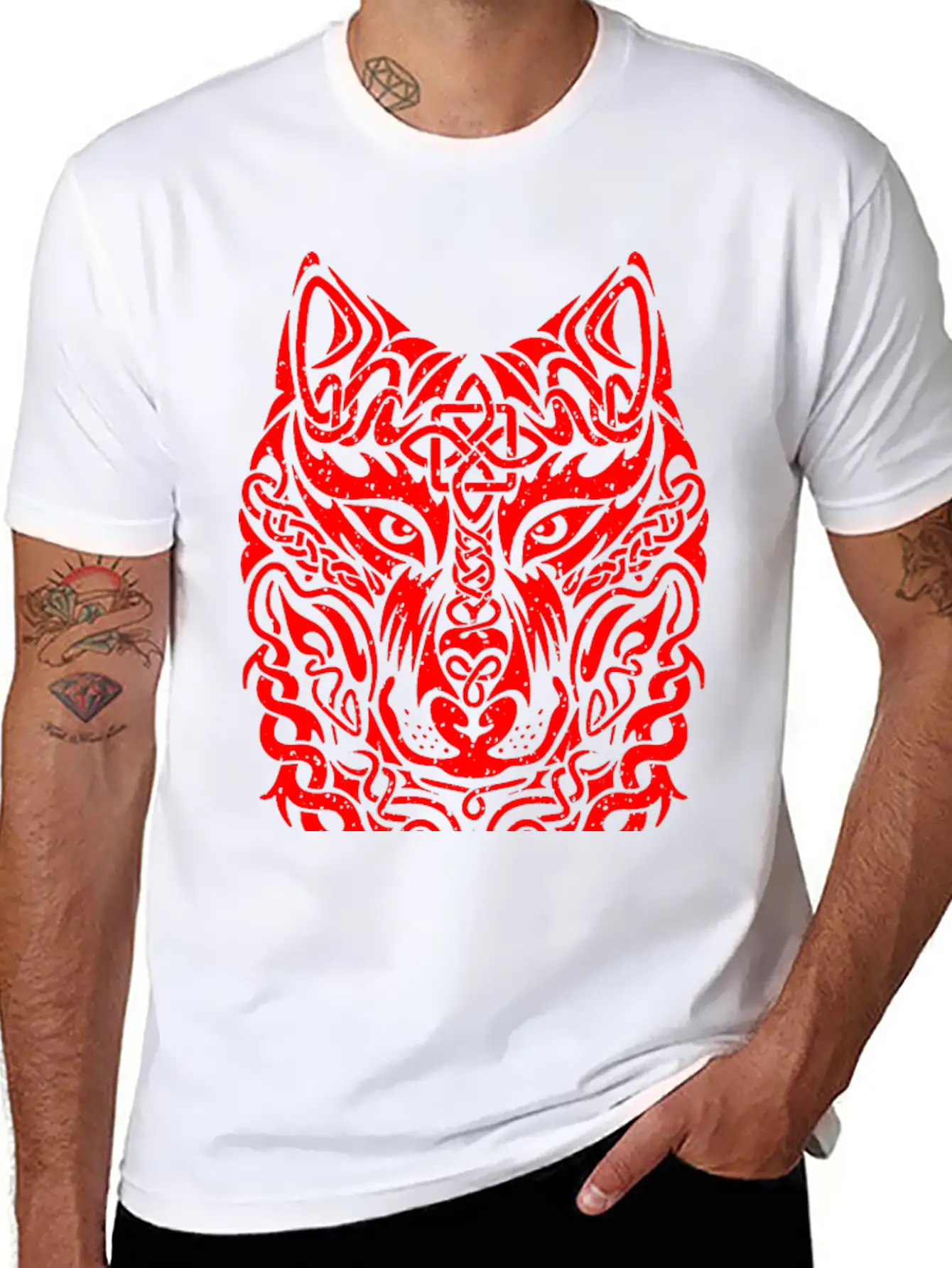 Celtic Wolf Basic Graphic T-Shirt – Daily Comfort In Soft Cotton