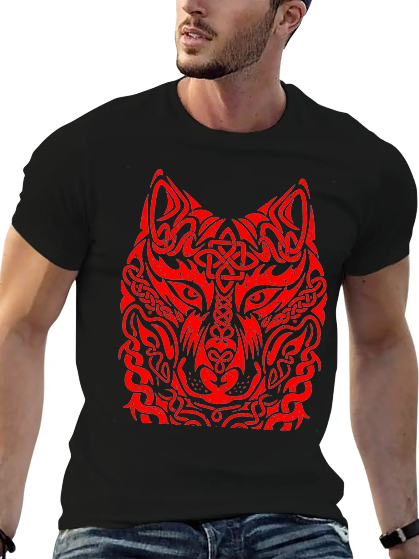 Celtic Wolf Basic Graphic T-Shirt – Daily Comfort In Soft Cotton